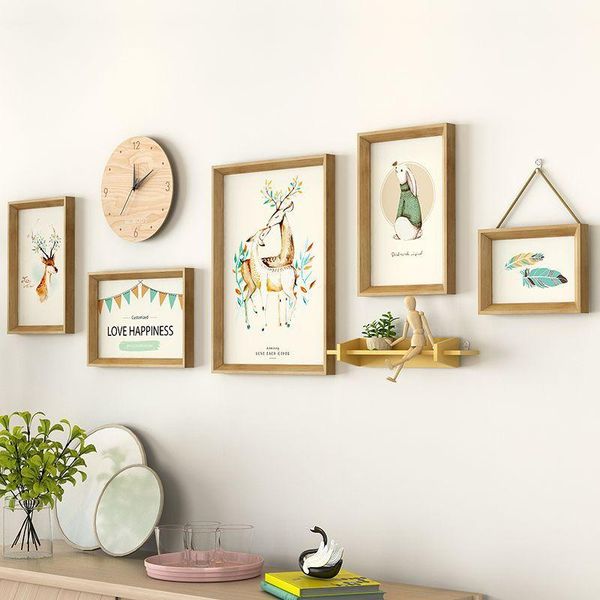 

frames and mouldings 5 pcs/set with clock modern styel po frame for paintings collage set home decor combination wall