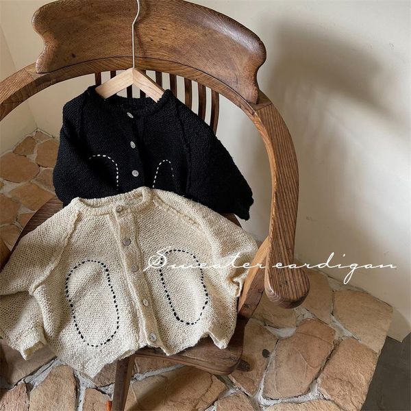 

pullover 2021 autumn and winter simple black white cardigan children's sweater jacket knitted, Blue