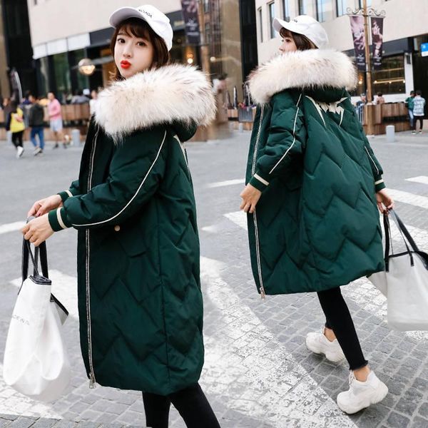 

women's trench coats parka long winter jacket women casual fur collar hooded female warm thick coat plus size, Tan;black