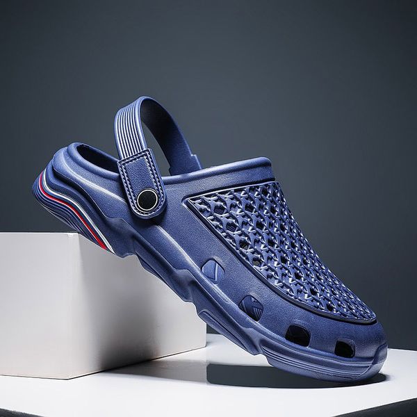 

men women sports trainers size hole sandals shoes trend casual summer 2021 beach dual-use outdoor men's baotou sandal and slippers code, Black