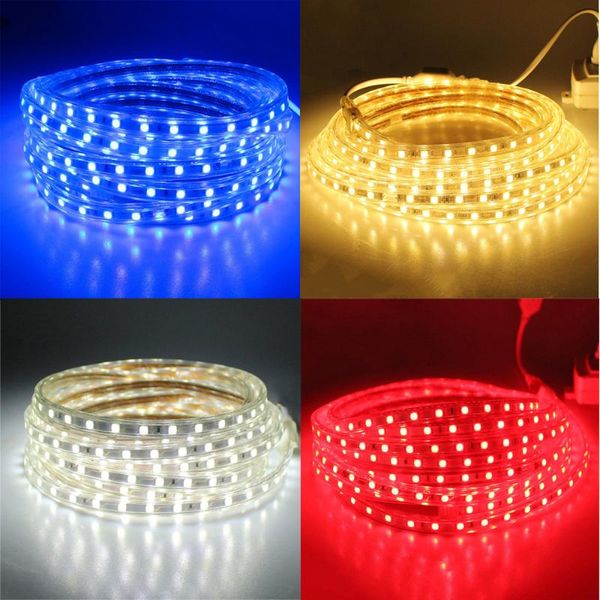 

strip light waterproof smd 60leds/m 220v ip67 warm white led lighting stripe lamp lights for outdoor home living room strips