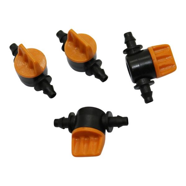 

watering equipments mini valve with 4/7mm hose garden irrigation barbed water flow control agriculture tools drip fittings 10 pcs