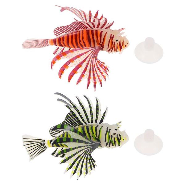 

cat toys 2pcs simulation fish aquarium ornament luminous fake decor tank