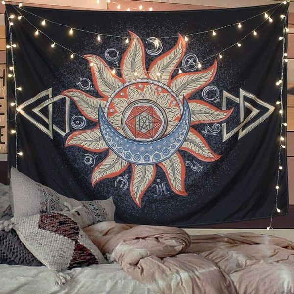 

tapestries mandala black sun and moon tapestry wall hanging backdrop decor hippie carpets bedspread