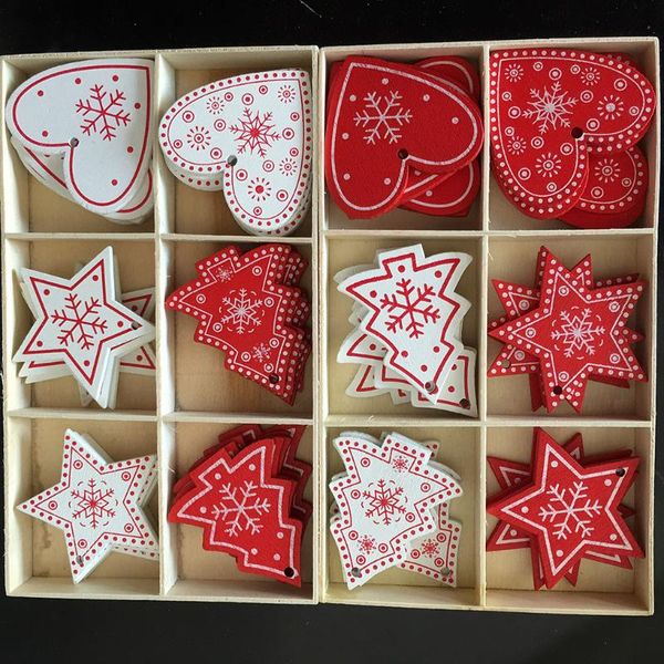 

christmas decorations 10pcs year natural wood tree ornament wooden hanging pendants gifts snow elk decora adornos de navidad