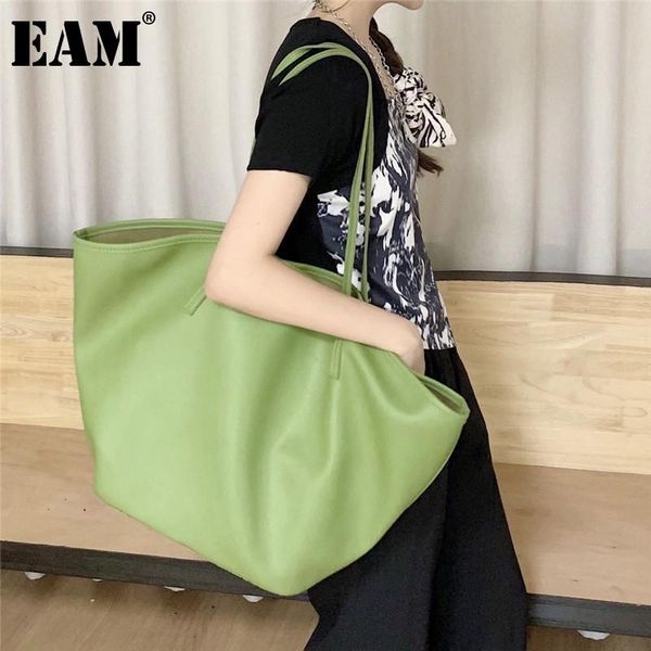 

evening bags [eam] women oversized capacity soft quality pu leather personality all-match crossbody shoulder bag fashion 2021 18a3094