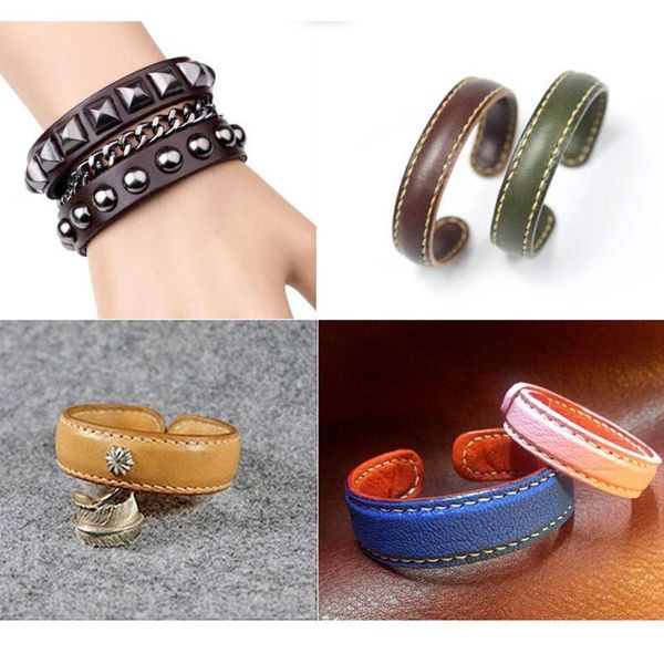 

bangle 10pcs titanium blank stamping bracelet diy leather cuff bangles jewelry making, Black