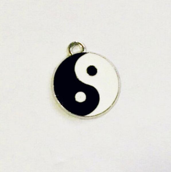 

whole 50pcs fashion enamel yin and yang small pendants necklace and bracelets diy jewelry accessories c75, Bronze;silver