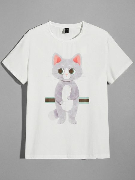 

x elenapugger men cartoon graphic tee h1q2#, White;black