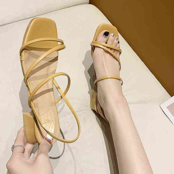 

sandals women's summer herringbone belt korean thick heel women shoes fashionable solid color, Black