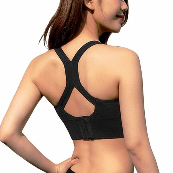 

yoga outfit bra women push up crop shockproof underwear fitness sportswear hollow breathable sports