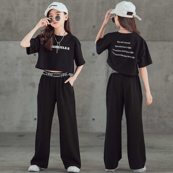 

clothing sets summer teen girls children fashion letter + pants 2pcs outfits kids tracksuit 5 6 7 8 9 10 11 12 13 14 years y23, White