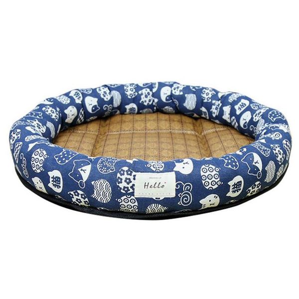 

kennels & pens dog summer mat round all season use cool nest cat bed for medium small dogs printing design cats sleeping cave