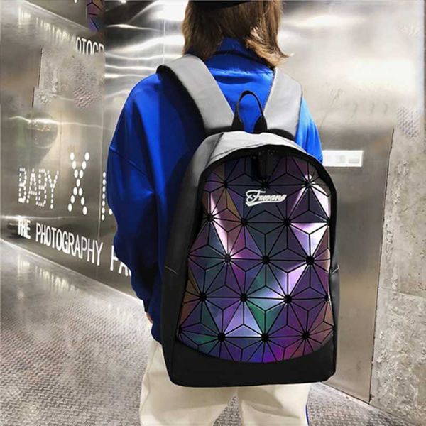 

backpack women luminous brand diamond lattice girl waterproof kawaii hollow out travel fashion shine school bag