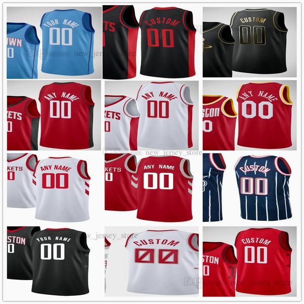 

custom printed basketball 0 jalen green jerseys 1 john 10 eric wall gordon 9 avery bradley 35 christian wood 4 danuel house 3 kevin porter, Black;red