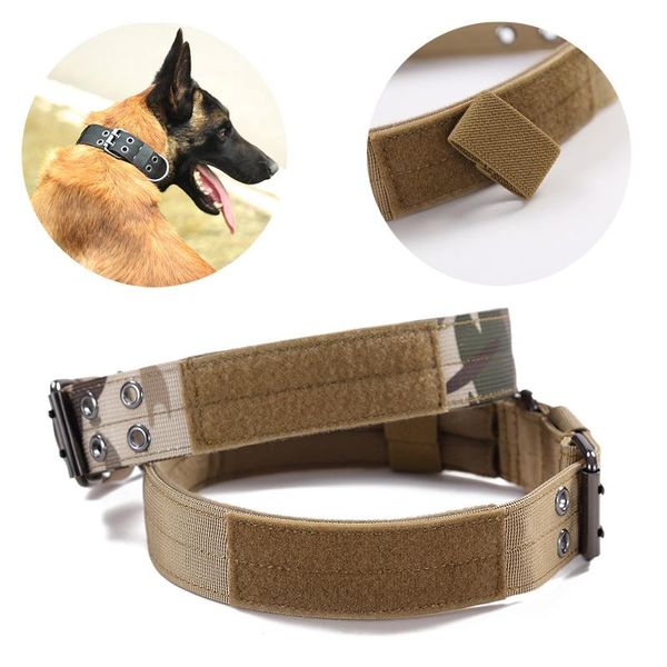

dog collars & leashes wide military collar nylon tactical dogs pet with patch for large german shepard pitbull training