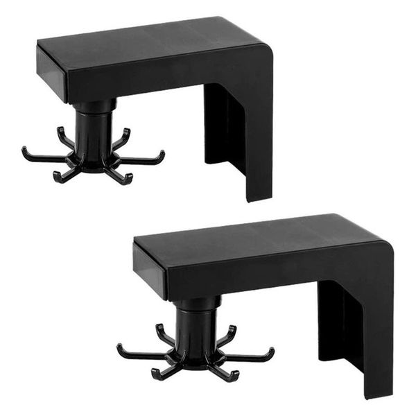 

kitchen storage & organization 2 pcs rotating shelf wall hook for kitchenware tableware rack (six hooks)