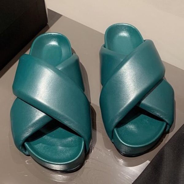 

sandals fashion solid flat summer brand design leather women shoes luxury casual slip-on female, Black