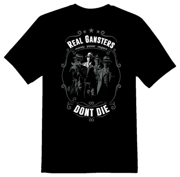 

real gangsters dont die black or white tee, White;black