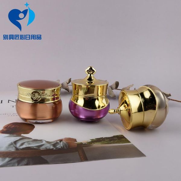 

5g/10g/15g crown shape plastic refillable face cream bottles makeup jar empty lotion cosmetic containers storage & jars