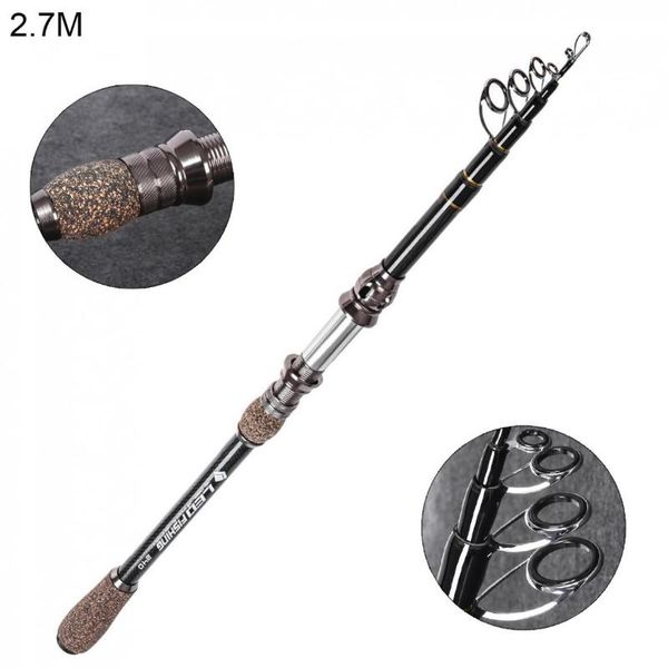 

2.7m carbon lure fishing rod spinning rods 5 section durable ultra light fiber pole tackle boat