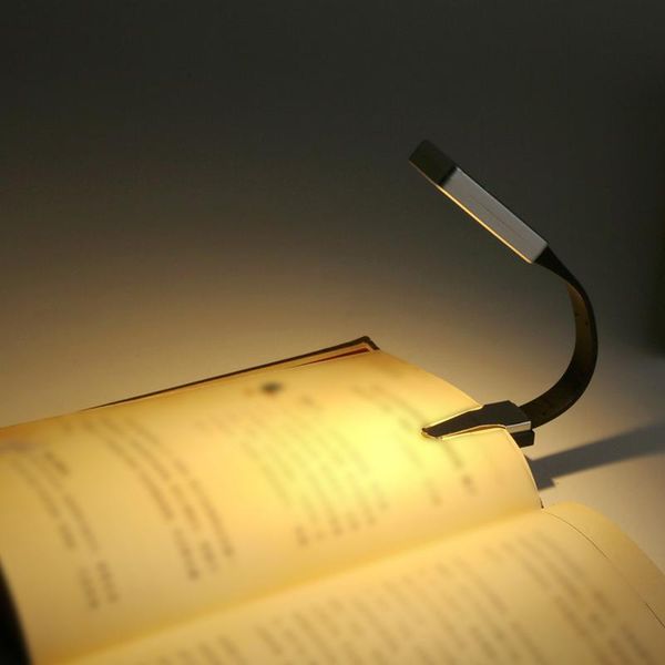 

novelty lighting led rechargeable clip on book light eye-caring flexible bookmark reading lamp with double clips