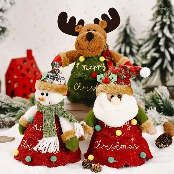 

christmas decorations cartoon apple bag decoration candy year party cute gift storage packet bags xmas snowmen decor1