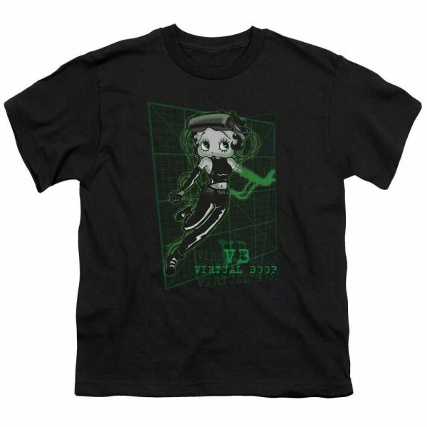 

Betty Boop Virtual Boop Kids Youth T Shirt Licensed Classic Cartoon Tee Black, White;black