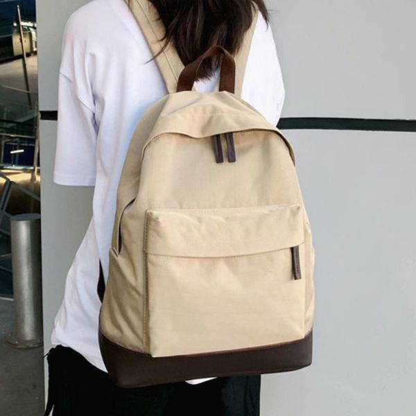 

outdoor bags female school solid bag for teenage girls 2021 nylon travel backpack women mochilas sac a dos ladie laprucksack men pack