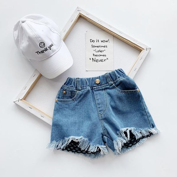 

summer arrival girls fashion denim short kids jeans mesh shorts, Black