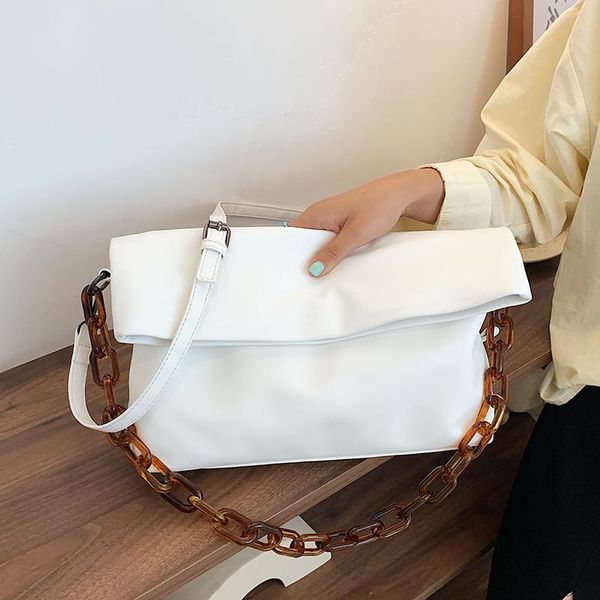 

shoulder bags fashion exquisite shopping bag retro casual women totes female leather solid color chain handbag for 2021