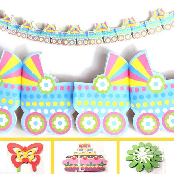 

set high-quality beautiful paper garlands birthday banner kids party wedding decoration supplies 3 meter