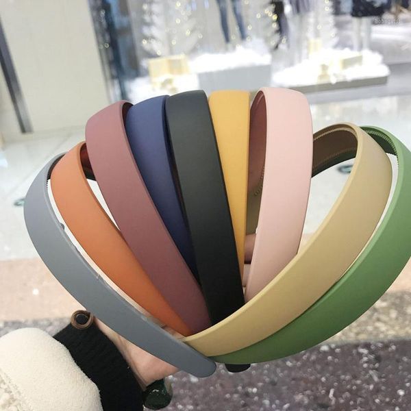 

fashion frosted candy color plastic hairbands women headband non-slip resin hair hoop holder turban accessories1