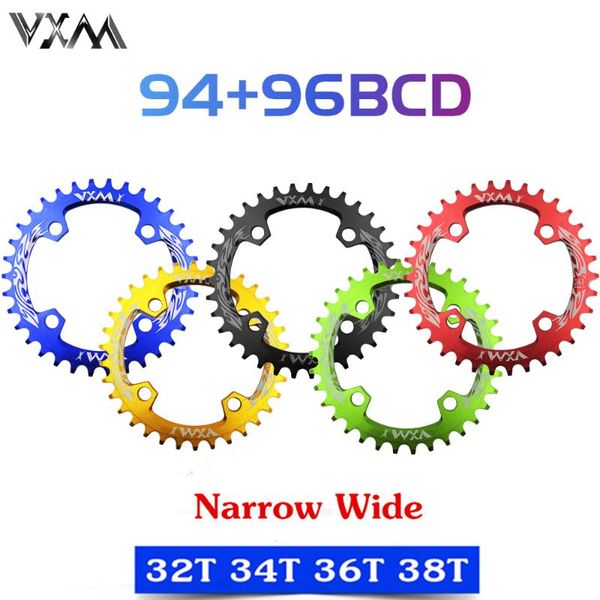 

bike heels & chainwheels vxm round 94bcd/96bcd chainwheel 32/34/36/38t mountain chainring for alivio m4000 m4050 nx gx x1 94+96mm crank