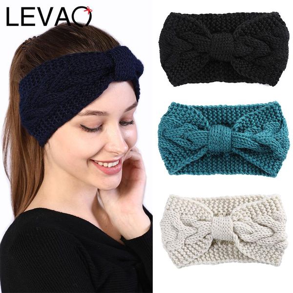 

elastic wool knitted headbands women bezel turban girls hairband warm hair accessories bohemia knotted band