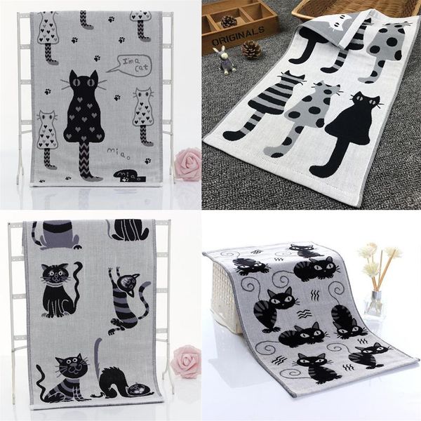 

towel 4pcs/set cartoon cat 25*50cm kids face gauze baby water-absorption hair shower super soft breathable children's towe
