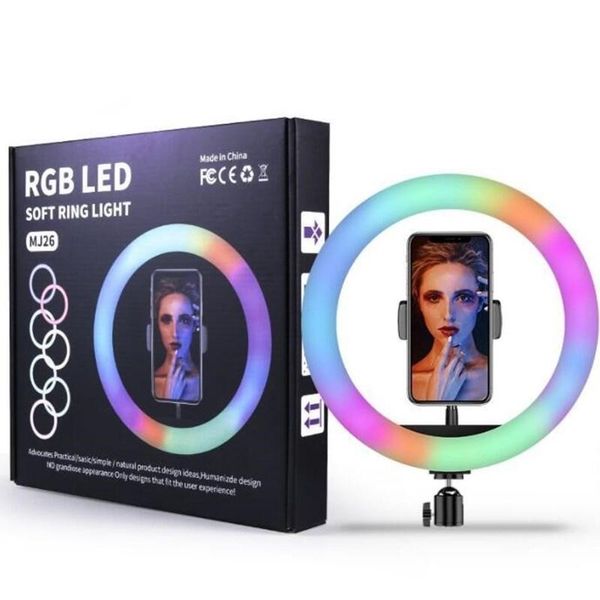 

flash heads rgb led ring light phone holder pography fill 1.6m tripod dimmable selfie set remote for po video