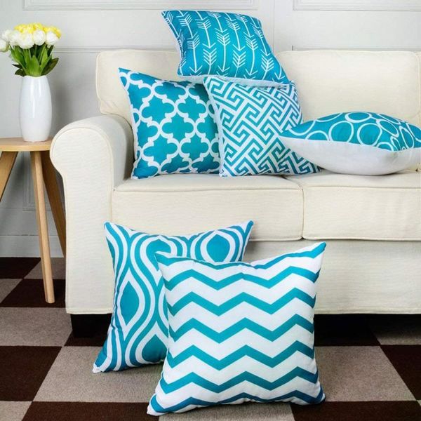 

cushion/decorative pillow geometric cases colorful cotton 45x45cm decorative cover for bedroom sofa pillowcase cojines decorativos para sof