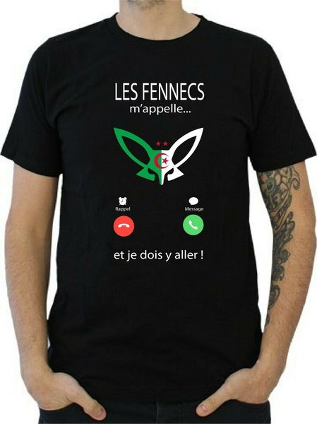 

mens t-shirt dz Ã©lectrolyte algeria can 2019 the fennec fox calls me, White;black