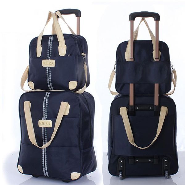 

duffel bags wheeled bag women luggage girl handbag wheels waterproof trolley business large capacity boarding travel suitcase