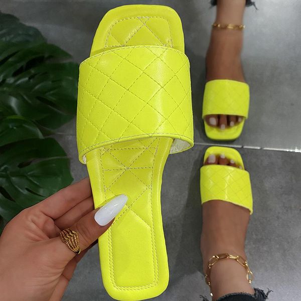 

slippers summer solid color flat sandals open toe beach outdoor casual women's shoes handmade large size 43, Black