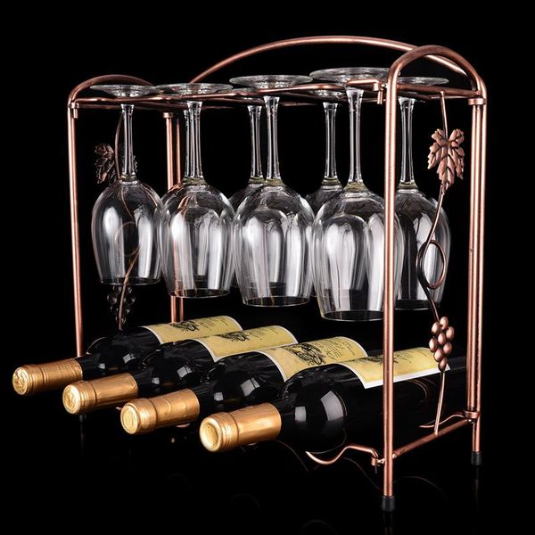 

tablewine racks iron bottle&glass cup holder display hollow metal rack stand hanging drink glasses stemware collection shelf