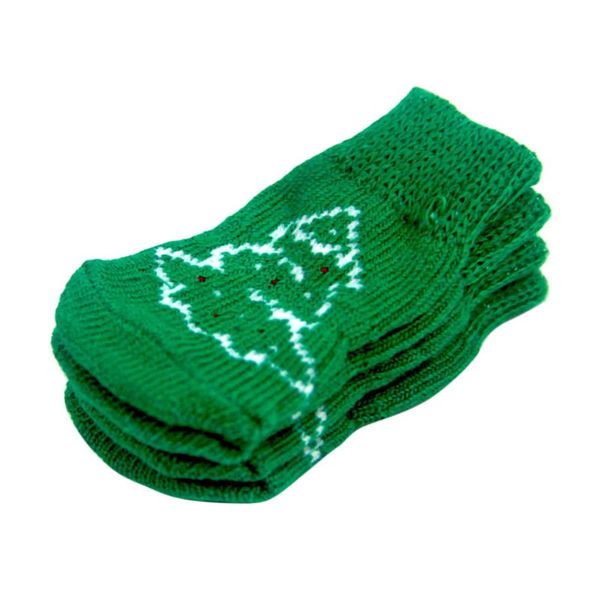 

dog apparel 4pcs socks christmas tree comfortable cotton fashion warm feet pet supplies stocking