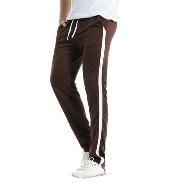 

women's pants & capris klv men summer casual slim sports striped trousers baggy long hip hop fitness streetwear, Black;white