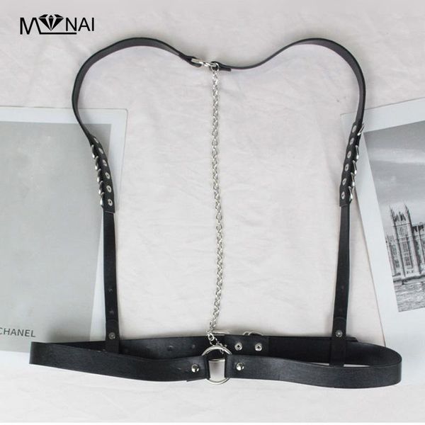 

belts waist corsets adjustable buckle fashion sling corset belt pu leather punk chain waistband for women black trends, Black;brown