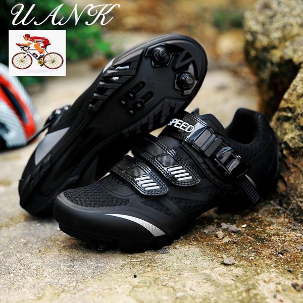 

cycling footwear uank professional sports bike shoes spd men's road speed outdoor mountain, Black