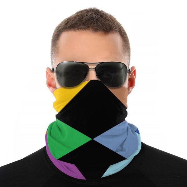 

scarves mixed color drawing half face mask men women halloween neck warmer bandana polyester headband cycling hiking, Blue;gray