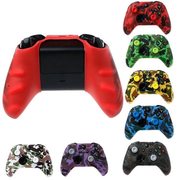 

game controllers & joysticks hx5c camouflage silicone gamepad cover + 2 joystick for xbox one x s controller