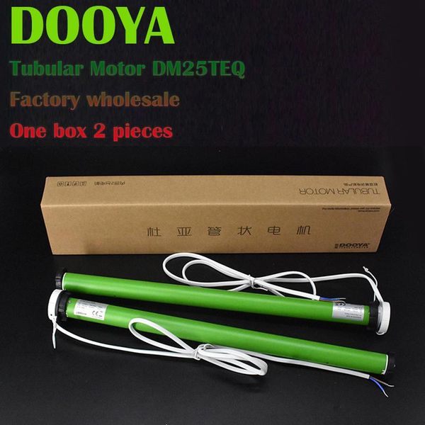 

smart home control fast one box 2 pcs dooya dm25te tubular motor system for diameter 55mm tube roller blind zebra blinds