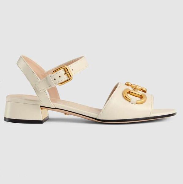 

women leather horsebit sandal open-toed gold-toned hardware outdoor designer lady ankle strap buckle low heel rubber sole sandals, Black